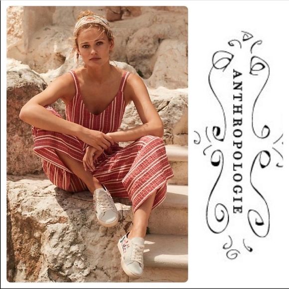 Anthropologie cropped Leg Wide Jumpsuit - Picture 2 of 6